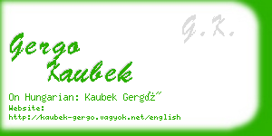 gergo kaubek business card